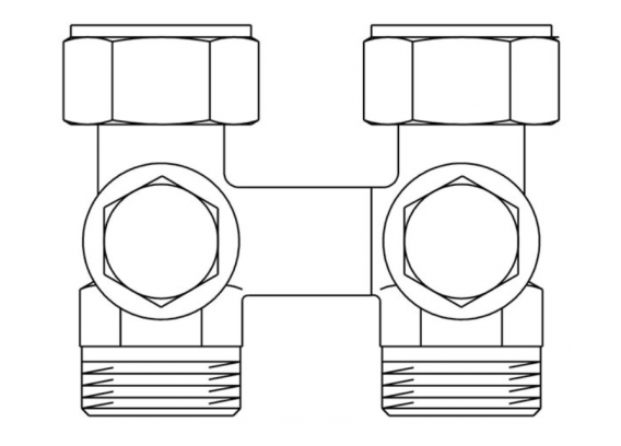 Узел нижнего подключения Oventrop Multiflex V ZB 3/4 НГ x 3/4 НР прямой 1016241