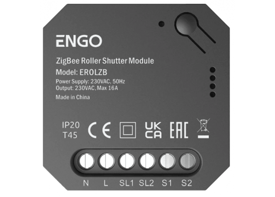 Реле управления Engo Zigbee двухканальное, 2x16(5)A, EROL-ZB
