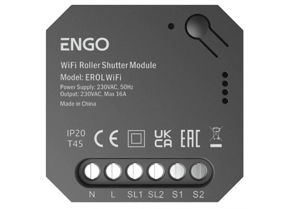 Реле управления Engo двухканальное, Wi-fi, 2x16(5)A, выход NO-COM EROL-WIFI