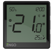 Терморегулятор проводной Engo с модулем Zigbee со встроенным датчиком влажности и выносным теплого пола, черный EONE-230B
