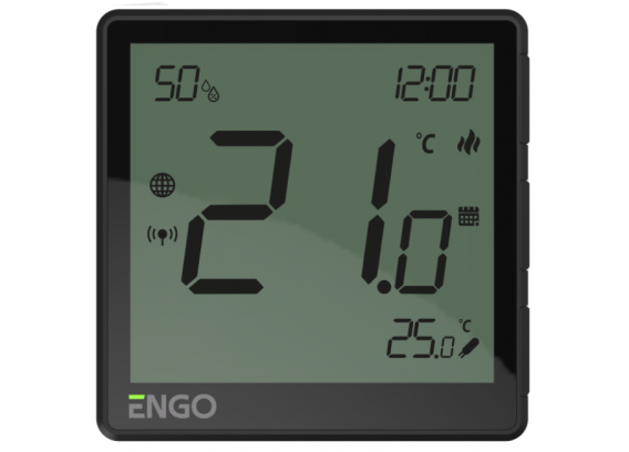 Терморегулятор проводной Engo с модулем Zigbee со встроенным датчиком влажности и выносным теплого пола, черный EONE-230B