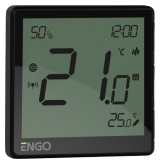 Терморегулятор проводной Engo с модулем Zigbee со встроенным датчиком влажности и выносным теплого пола, черный EONE-230B