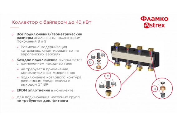 Распределительный коллектор Flamco Meibes серии Astrex Top S на 4 отопительных контура M66301.923RU
