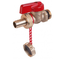 Кран шаровой Giacomini дренажный, с рукояткой, латунный 1/2" НР x 15 мм. R608DY053