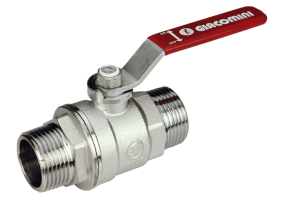Кран шаровой Giacomini стандартнопроходной, рукоять рычаг, латунный 1/2" НР R253LX003