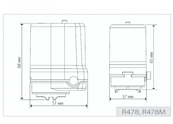 Сервопривод электротермический Giacomini М30 x 1.5 нормально-открытый 230В R478X222
