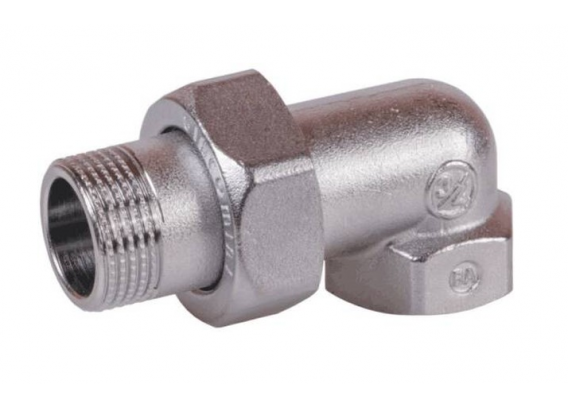 Угловая американка Giacomini с накидной гайкой, латунная, хромированная 2" R19X018