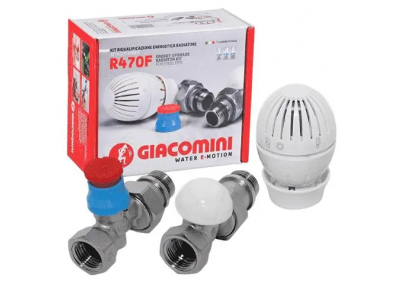 Термостатический комплект Giacomini прямой, для радиатора отопления 1/2" R470FX013