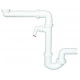 Сифон для расположения под мойкой плоский, трубный, с отводом DN50 HL126/50
