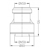 Переход канализационный с чугуна SML DN50 на пластик DN50 HL9/50