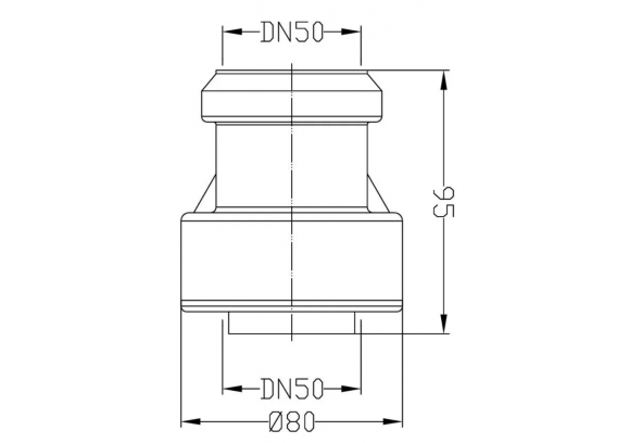 Переход канализационный с чугуна SML DN50 на пластик DN50 HL9/50