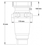 Измельчитель пищевых отходов McAlpine, 930 Вт, 1 1/4", (2500 об/мин) WDU-4ASEU-CARB