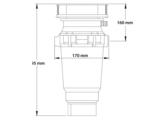 Измельчитель пищевых отходов McAlpine, 930 Вт, 1 1/4", (2500 об/мин) WDU-4ASEU-CARB