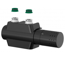 Комплект для нижнего подключения радиатора Meibes Simplex Design 1/2" НР х 3/4" EK, черный F12162