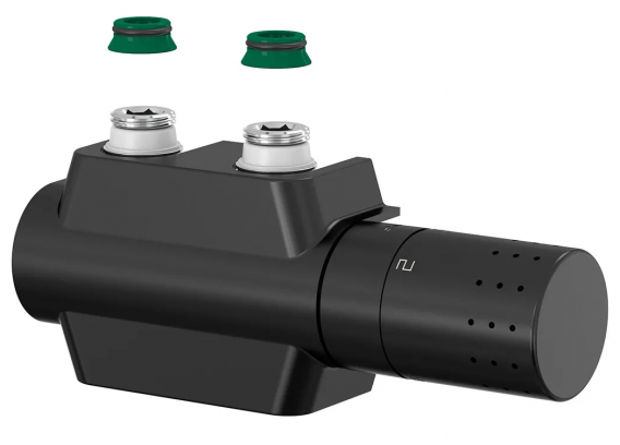 Комплект для нижнего подключения радиатора Meibes Simplex Design 1/2" НР х 3/4" EK, черный F12162