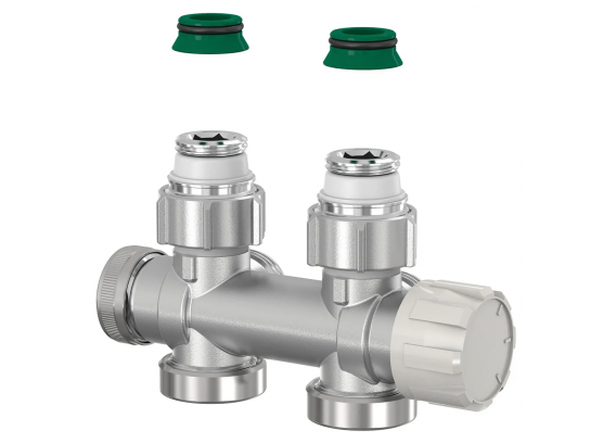 Комплект для нижнего подключения радиатора Meibes Simplex Design 1/2" НР х 3/4" EK, хром F12161