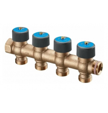 Коллектор регулирующий для воды Oventrop Multidis R 3/4" на 4 контура, евроконус 4200554