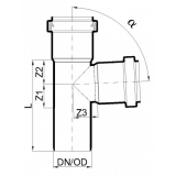 Тройник канализационный бесшумный Poloplast POLO-KAL NG DN 75/75 (87,5°) P2223