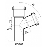 Тройник канализационный бесшумный Poloplast POLO-KAL NG DN 110/110 (67,5°) P2231