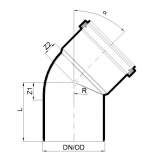 Отвод канализационный бесшумный Poloplast POLO-KAL NG DN 110 (45°) P2142