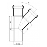 Тройник канализационный бесшумный Poloplast POLO-KAL NG DN 75/75 (45°) P2221