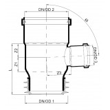 Тройник канализационный бесшумный с раструбом Poloplast POLO-KAL NG DN 110/110 (87,5°) P1944
