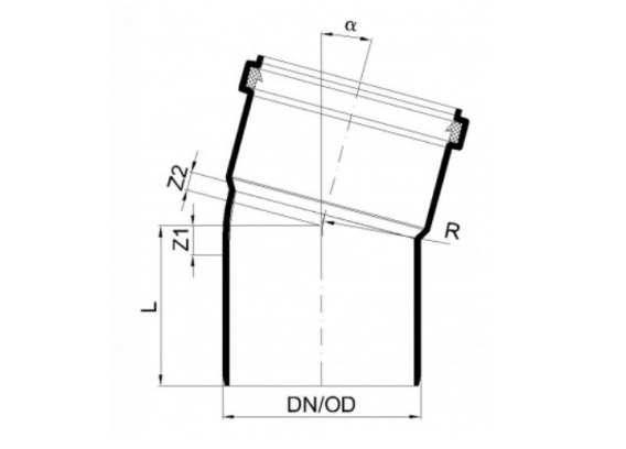 Отвод канализационный бесшумный Poloplast POLO-KAL NG DN 110 (15°) P2140