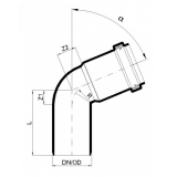 Отвод канализационный бесшумный Poloplast POLO-KAL NG DN 50 (67,5°) P2123
