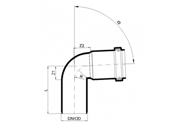 Отвод канализационный бесшумный Poloplast POLO-KAL NG DN 110 (87,5°) P2144
