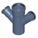 Крестовина канализационная бесшумная Poloplast POLO-KAL NG DN 75 x 50 x 50 (45°) P2295