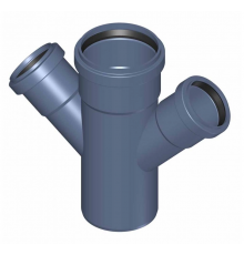 Крестовина канализационная бесшумная Poloplast POLO-KAL NG DN 75 x 50 x 50 (45°) P2295
