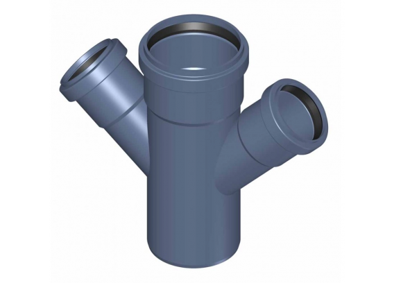 Крестовина канализационная бесшумная Poloplast POLO-KAL NG DN 75 x 50 x 50 (45°) P2295