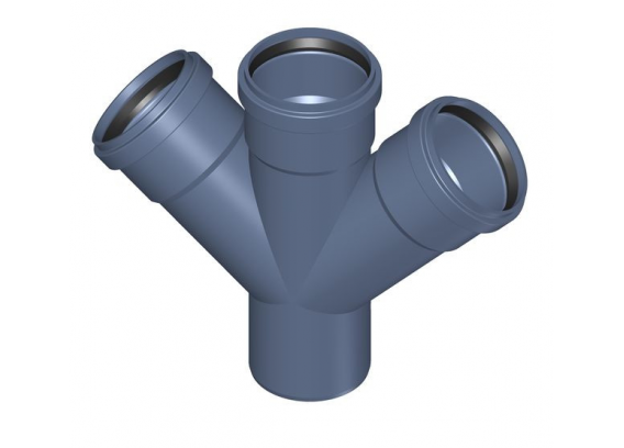 Крестовина канализационная бесшумная Poloplast POLO-KAL NG DN 75 x 75 x 75 (45°) P2396
