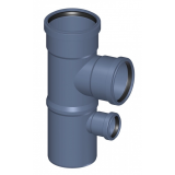 Крестовина канализационная бесшумная с ответвлением Poloplast POLO-KAL NG DN 110 x 50 x 110 (87,5°) P1947