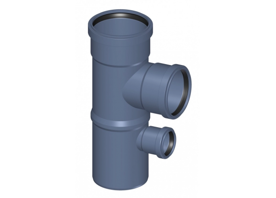 Крестовина канализационная бесшумная с ответвлением Poloplast POLO-KAL NG DN 110 x 50 x 110 (87,5°) P1947