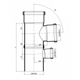 Крестовина канализационная бесшумная с ответвлением Poloplast POLO-KAL NG DN 110 x 50 x 110 (87,5°) P1947