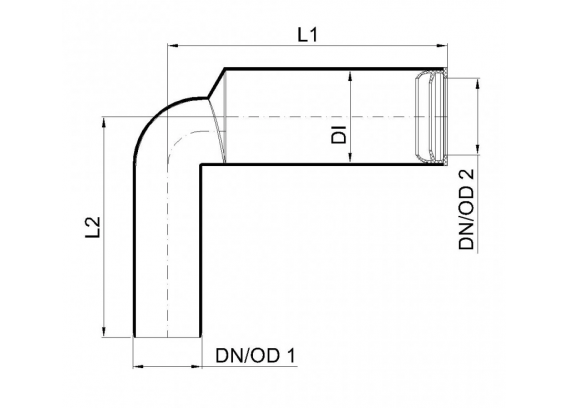 Отвод канализационный сифонный бесшумный Poloplast POLO-KAL NG DN 50/50 (87,5°) P2252