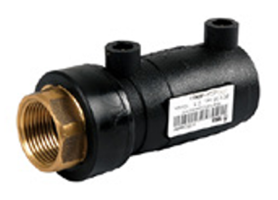 Муфта неразборная электросварная с ВР резьбой из ПНД ПЭ100 Tega 20 мм. x 1/2" SDR 11 черная (Турция) 1823000