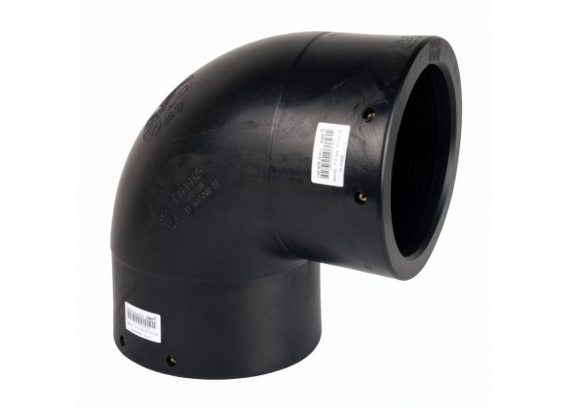 Отвод электросварной из ПНД ПЭ100 Tega 180 мм. SDR 11 черный, 90° (Турция) 1819031