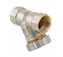 Фильтр грубой очистки Valtec косой, с заглушкой, из никелированной латуни 3/4" VT.193.N.05