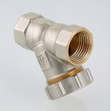 Фильтр грубой очистки Valtec косой, с заглушкой, из никелированной латуни 1/2" VT.193.N.04