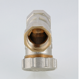 Фильтр грубой очистки Valtec косой, с заглушкой, из никелированной латуни 1/2" VT.193.N.04