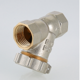 Фильтр грубой очистки Valtec косой, с заглушкой, из никелированной латуни 1/2" VT.193.N.04