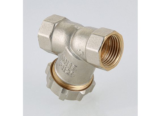 Фильтр грубой очистки Valtec косой, с заглушкой, из никелированной латуни 1/2" VT.193.N.04