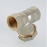 Фильтр грубой очистки Valtec косой, с заглушкой, из никелированной латуни 1/2" VT.193.N.04