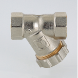Фильтр грубой очистки Valtec косой, с заглушкой, из никелированной латуни 1/2" VT.193.N.04