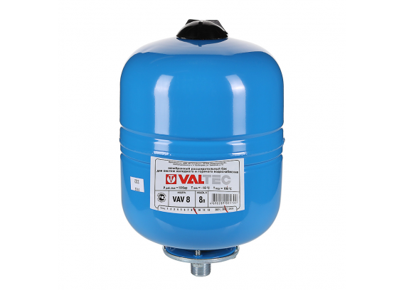 Расширительный бак Valtec для холодного и горячего водоснабжения, со сменной мембраной (8 л) 3/4" VT.AV.B.060008