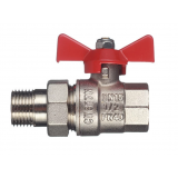 Кран шаровой латунный Valtec Base 1/2 ВР х 1/2 НР ручка бабочка, с полусгоном (VT.227.N.04)