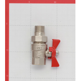 Кран шаровой латунный Valtec Base 1/2 ВР х 1/2 НР ручка бабочка, с полусгоном (VT.227.N.04)
