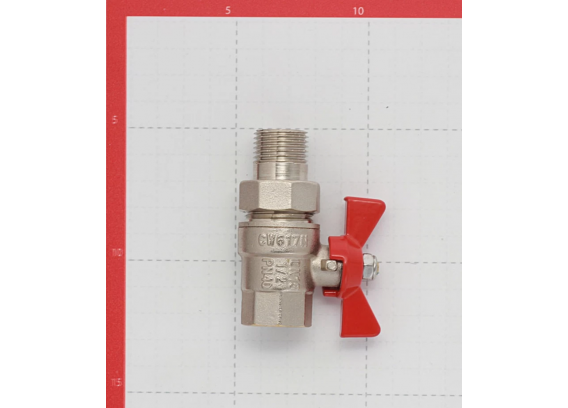 Кран шаровой латунный Valtec Base 1/2 ВР х 1/2 НР ручка бабочка, с полусгоном (VT.227.N.04)